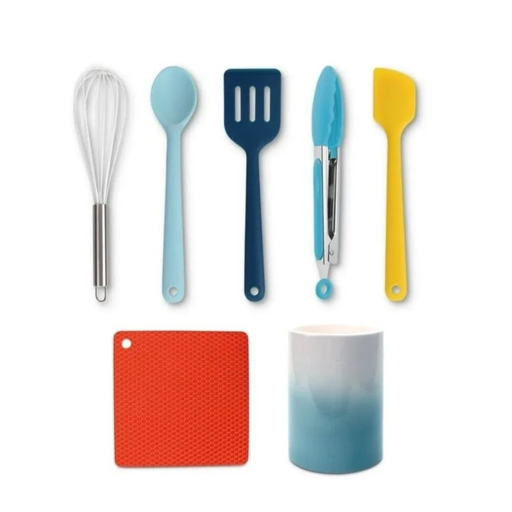 7-pc Culinary and Utensil Set & Storage Crock